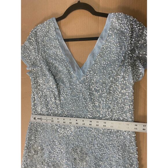 NWT ADRIANNA PAPELL DRESS GOWN BLUE 12 MOTHER OF THE BRIDE BRIDESMAID WEDDING - Picture 14 of 15